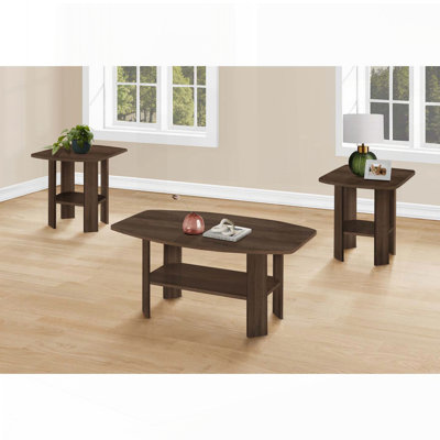 Ensemble de 3 tables basses et tables de bout avec tablettes