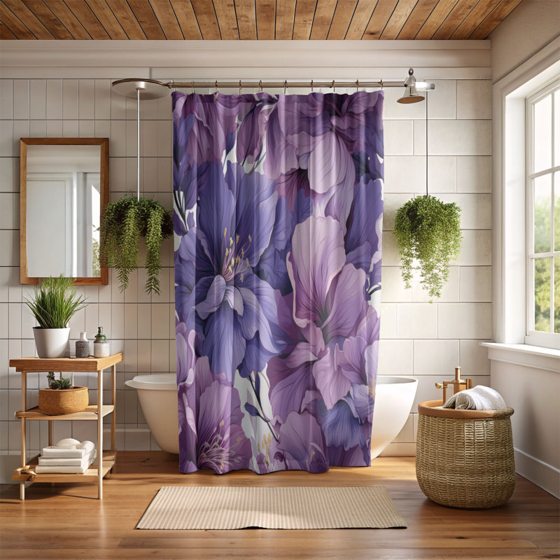 Rideau de douche Violet, H 74 po x l 71 po