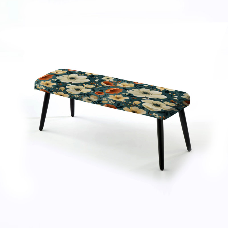 Banc rembourré blanc blanc orange rustique Whispers