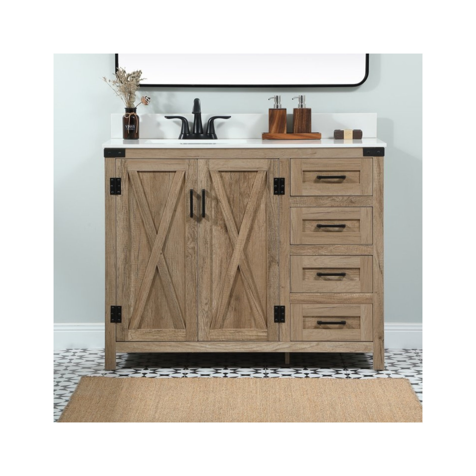 Slayton 42'' Single Bathroom Vanity, Natural Oak