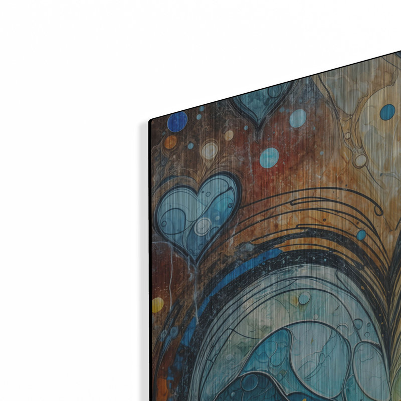  «Painted Hearts» par Rey Klimt, art mural en métal, 36 po x 36 po, H 36 po x l 36 po
