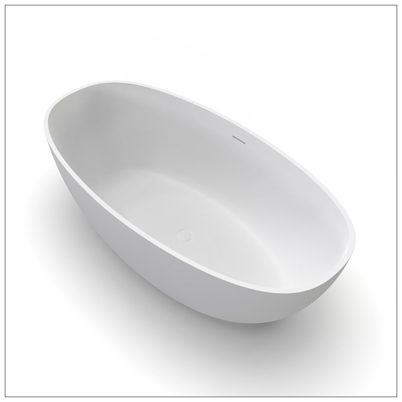 61 Inch Small Size Artificial Stone Solid Surface Freestanding Bathroom Bathtub