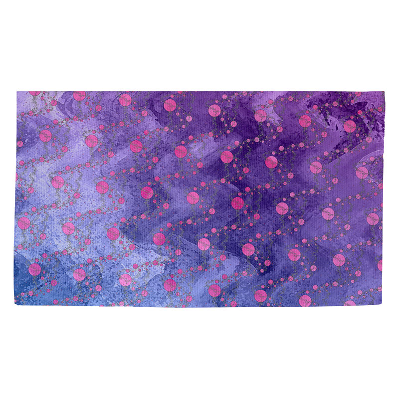 Tapis mauve à motif de planètes et d'étoiles Avicia, Rectangle 2 pi 2 po x 3 pi 4 po