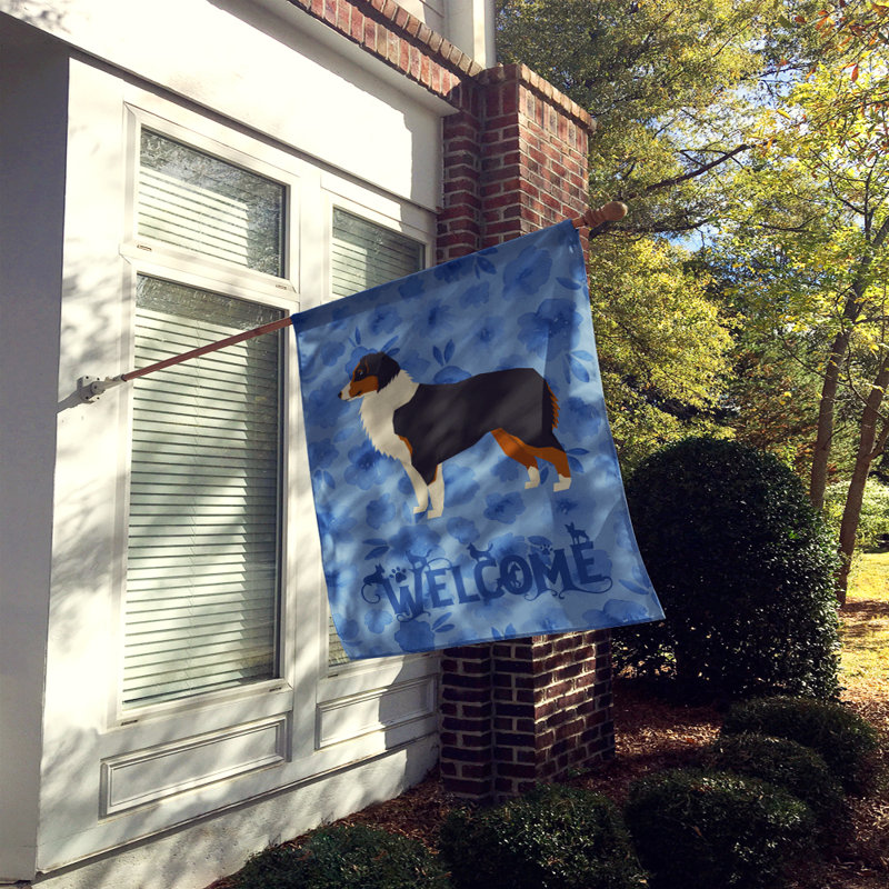 Caniche en polyester à 2 côtés 40 x 28 po standard welcome drapeau maison, Berger australien 1