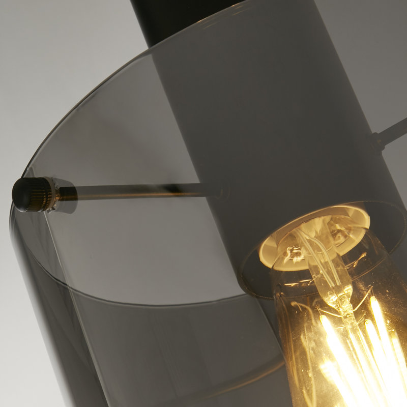 Montravious 1 - Light Single Pendant, Matt Black, Smoked Ombre 