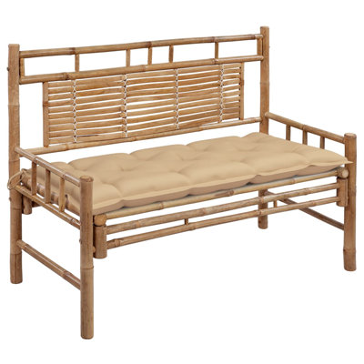 Banc de jardin en rotin / bambou Wingert