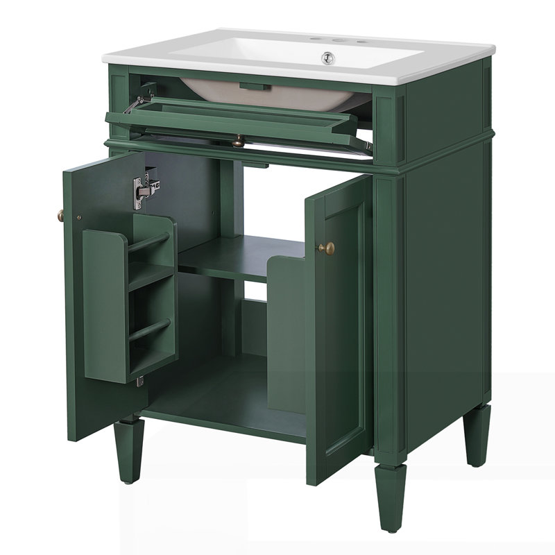 Meuble-lavabo 24 po avec 2 portes et un tiroir basculant, Vert