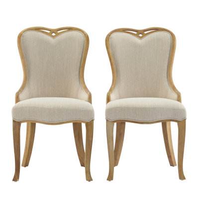 Jahneil Upholstered Dining Chairs With Rubberwood Legs