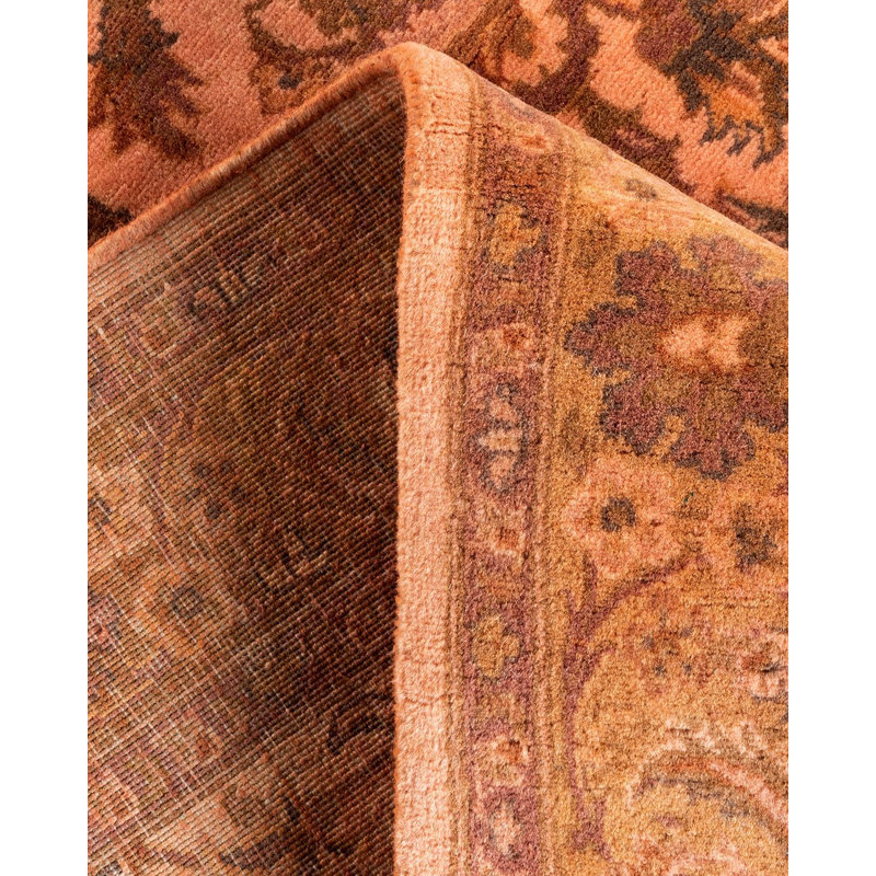 Tapis rose noué à la main de conception unique Holsworth - rose
