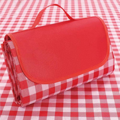 Outdoor Picnic Blanket, Foldable Waterproof Sand Beach Mat In Large 80X60in For Beach Camping Hiking Travel Family Concerts Portable Beach Blankets (Red)