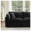 Canapé modulaire en chenille noir, canapé convertible 4 places en U avec repose-pieds-356611313