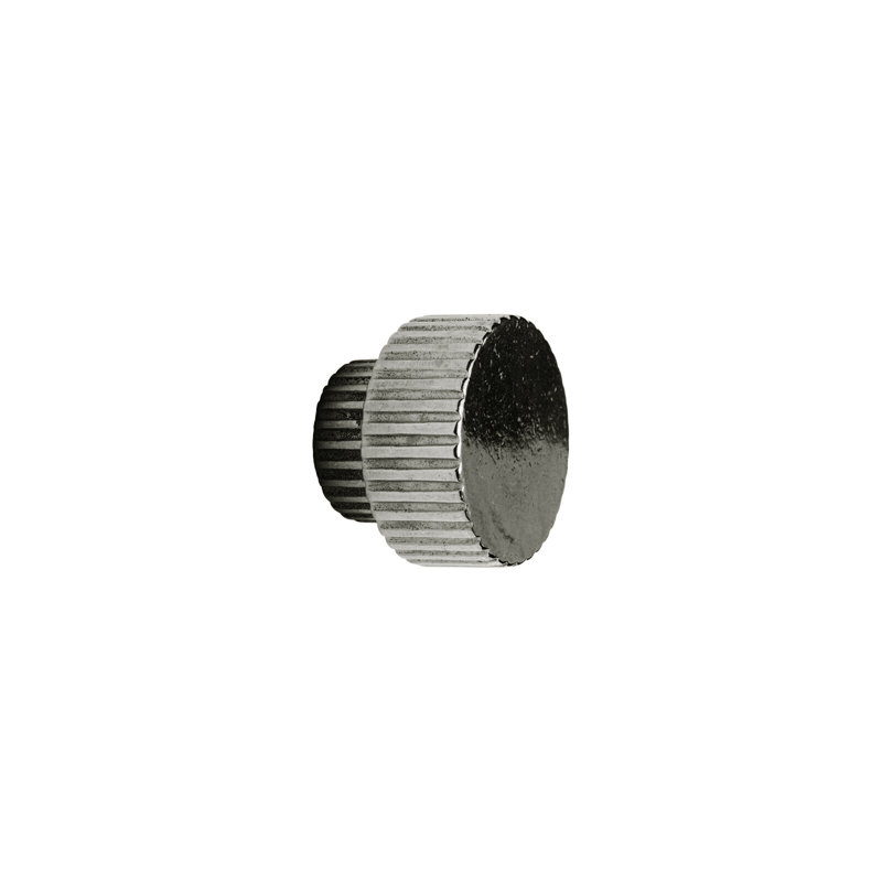 Flute Bronze Round Knob, White Bronze Dark