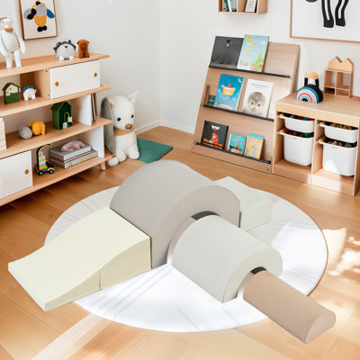 Ensemble de jeux d'escalade 5 pièces pour tout-petits, blocs d'escalade en mousse pour bébés, aire de jeu active pour enfants rampant et grimpant