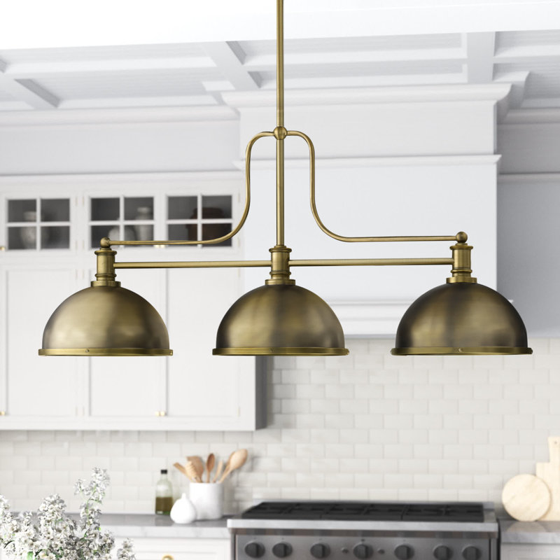 Enola 3 - Light Kitchen Island Pendant, Heritage Brass
