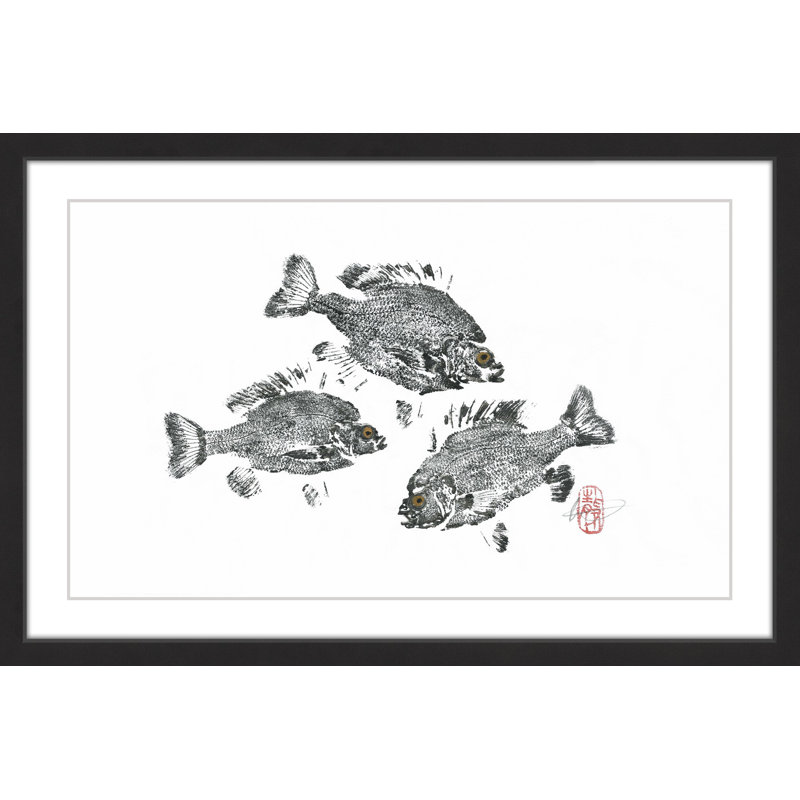« tourbilloning-fish », reproduction d’art encadrée, H 24 po x l 36 po x P 1,5 po