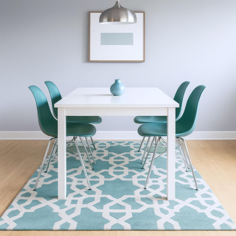 Tapis en laine touffeté à la main à motif de treillis marocain Theriot, 5 pi x 7 pi