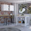 Ensemble de cuisine 7 pièces 4 portes 4 pièces, armoire murale supérieure et îlot de cuisine-7709650