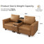 Canapé modulaire 78 po en similicuir 2 places avec rangement et console, brun 78 po-667532937