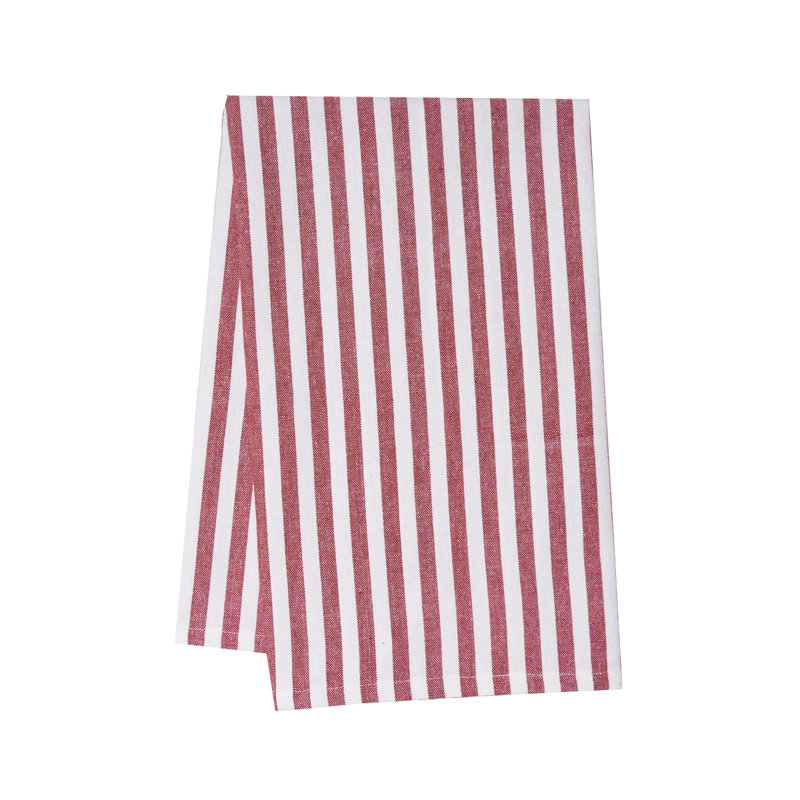 Torchon 100% coton tissé à la main Candy Cane