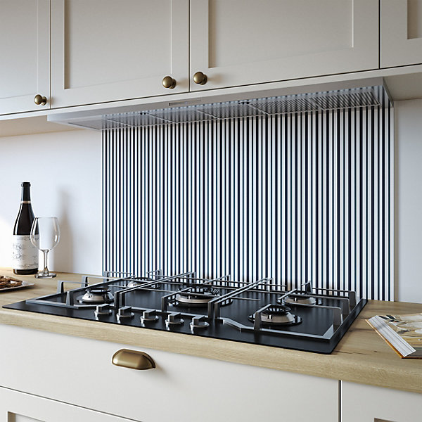 Sand Rhythm Aluminium Kitchen Splashback, 80 cm x 90 cm, Grey