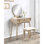 Ensemble coiffeuse et tabouret contemporain en bois avec tiroir