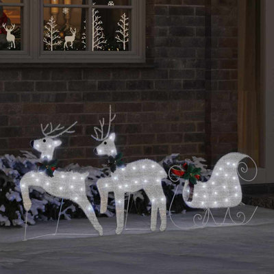 vidaXL LED Reindeers Fabric