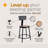 Felix  Steel Stool with Backrest,  Assembly Ready-99372962-99372966-99372967