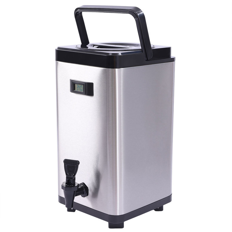 Distributeur de boissons portable 3,17 gallons (avec thermomètre + poignée + robinet), Acier