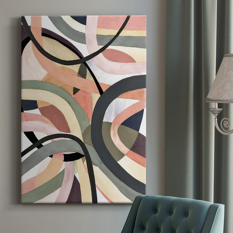 Pastel Tangle II - peinture sur toile tendue, H 60 po x l 40 po x P 1 po