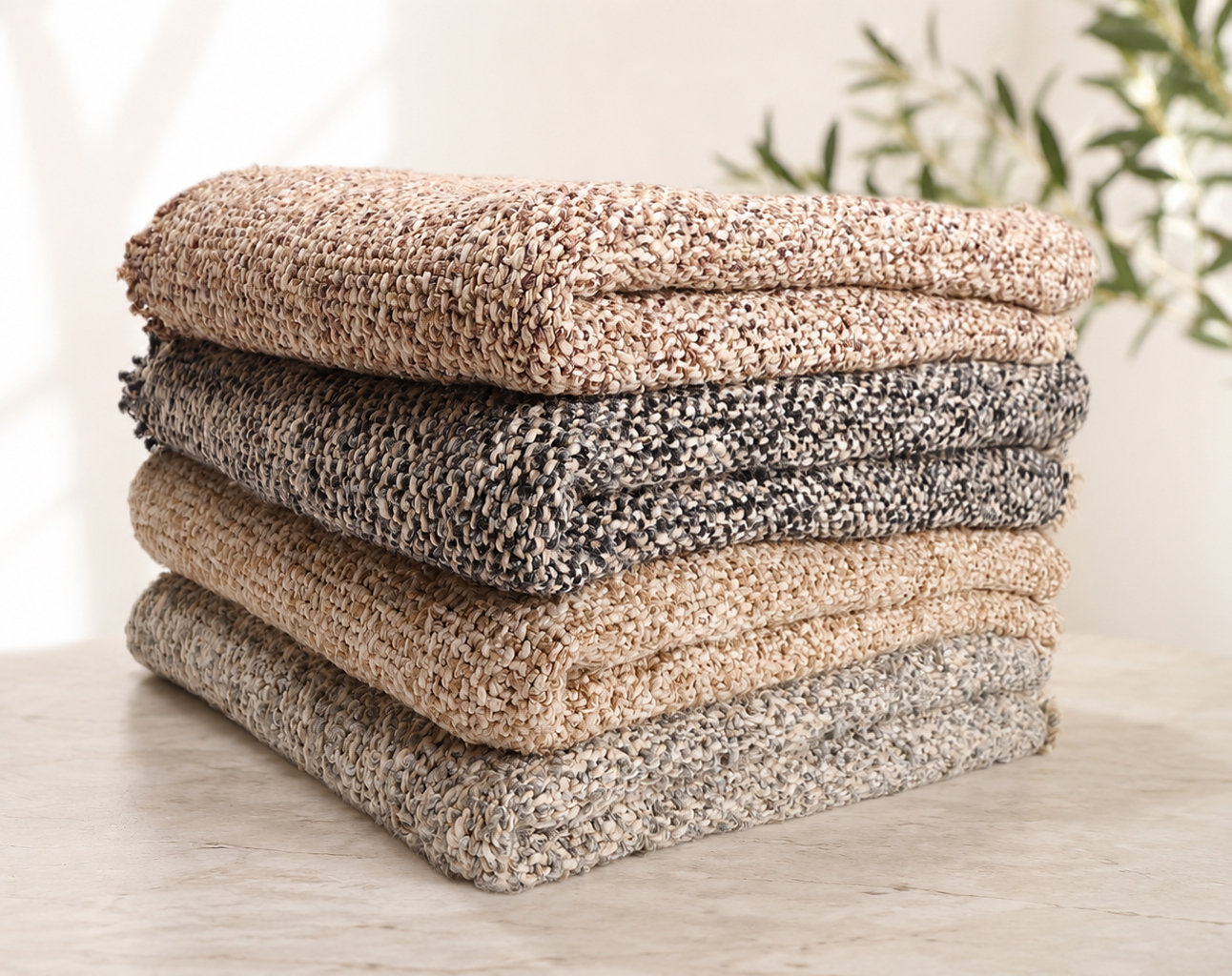 Brentwood Hand Woven Throw Blanket, Pebble