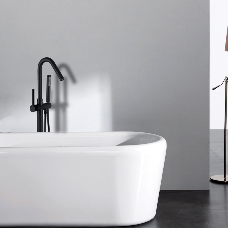 Freestanding Bathtub Faucet With Hand Shower In Matt Black - Metal Construction For Bathroom Full Body Spray, 43.88 In. Depth, 7.91 Width, 7.04 Height Spray Redesign Project Initiative