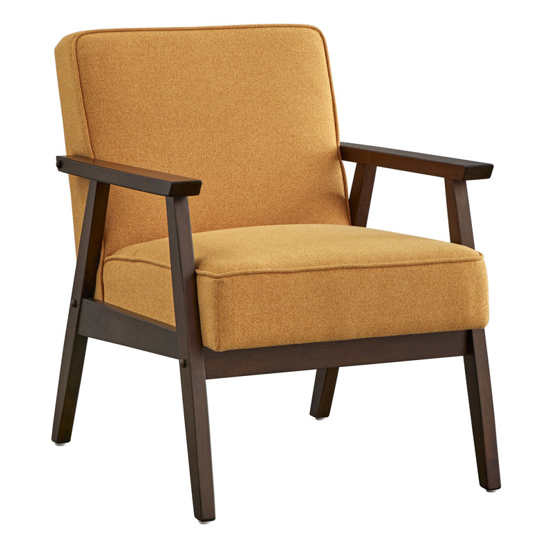 Berthiaume Upholstered Accent Chair, Yellow Polyester