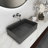 19.68'' Concrete Vessel Rectangular Modern Dark Gray With Patterns Bathroom Sink-125440247