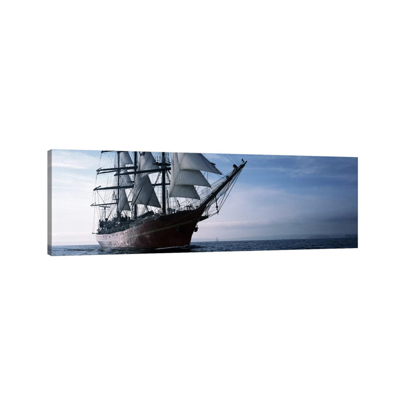 Tall Ships Race In The Ocean, Baie De Douarnenez, Finistere, Brittany, France - Wrapped Canvas Panoramic Print