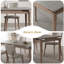 Table de salle à manger rectangulaire moderne en bois massif fritté-337230180