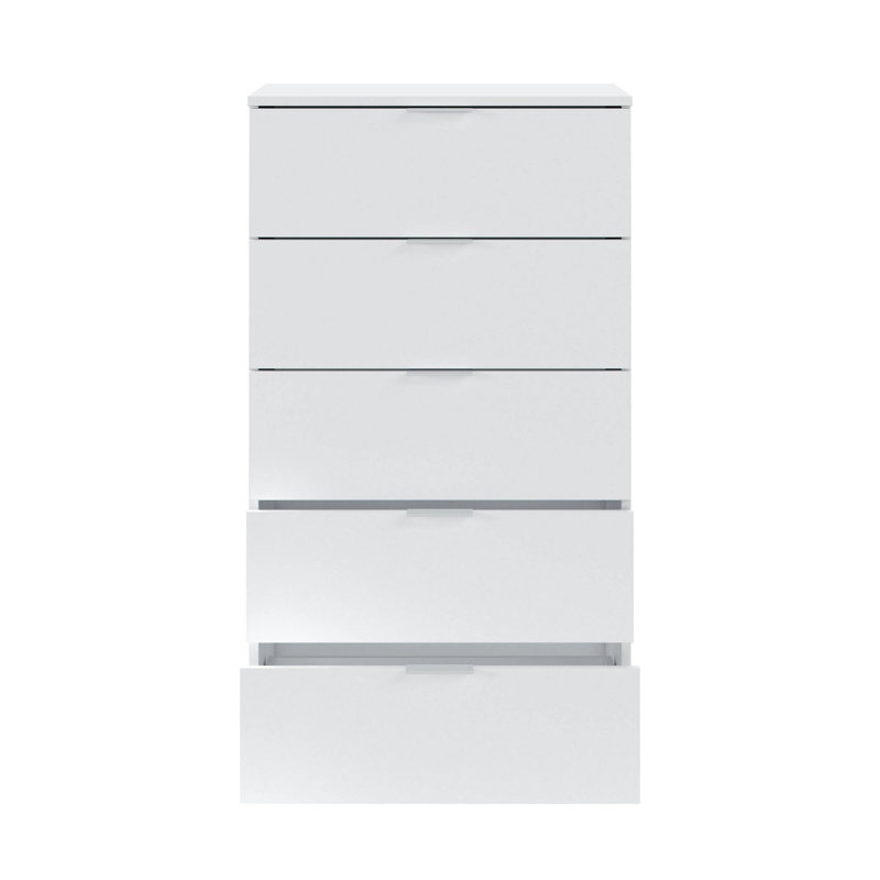 Chest Of Drawers Mesquite, Weekly With 5 Drawers, Dresser For Bedroom, 60X40H110 Cm, White