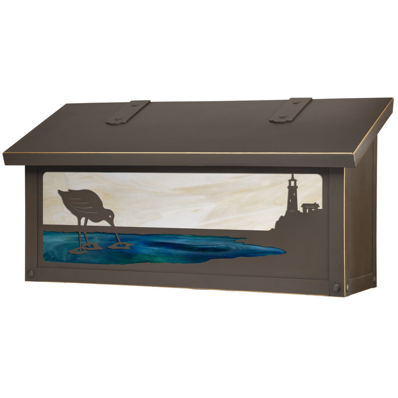 Brass Wall Mounted Mailbox, Gold Iridescent, Architectural Bronze