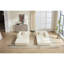 Canapé-lit de 78 po convertible, canapé modulaire en velours côtelé avec 2 coussins, canapé à plancher comprimé compact, idéal pour le salon, la chambre à coucher, un appartement, beige.-131141707