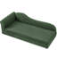 Chien moyen et grand - Vague irrégulière, accoudoir simple, coussin en lin, pieds en plastique bas, olive, tissu attrayant pour chien moderne, doux-1018758440
