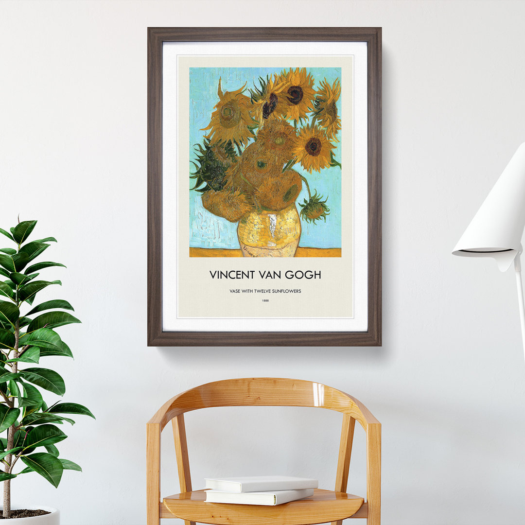 Twelve Sunflowers by Vincent Van Gogh - Picture Frame Painting