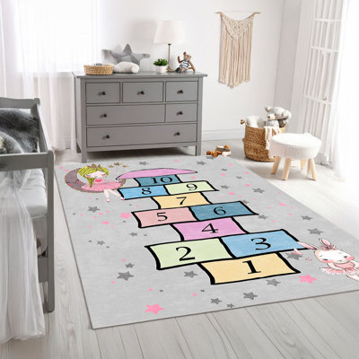Stylish Hall Carpet (2.6 x 4.9 ft), 100% Polyester, 650 g/m² | Antibacterial, Non-Slip Underside, 0.3 in Pile Height | Machine Washable, 3D Digital Printing | Perfect for Entryway, Living Room, and Bedroom Décor