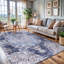 Tapis oriental bleu lavable à la machine Koressa-1422915618