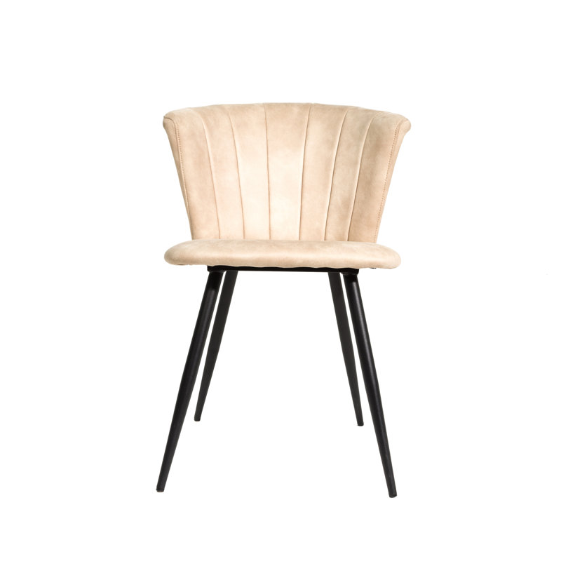 Cowen 48cm H Polyester Blend Upholstered Metal Dining Chair in Beige, Beige