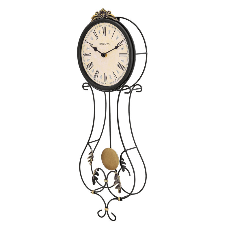 70236B4F187B4E67AC3BCDB6B01CC07A Paulina Wrought Iron Pendulum Wall Clock