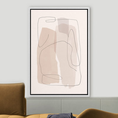 Pastel, aquarelle, collage, abstraite, minimaliste, contemporain, calme, décor de bureau