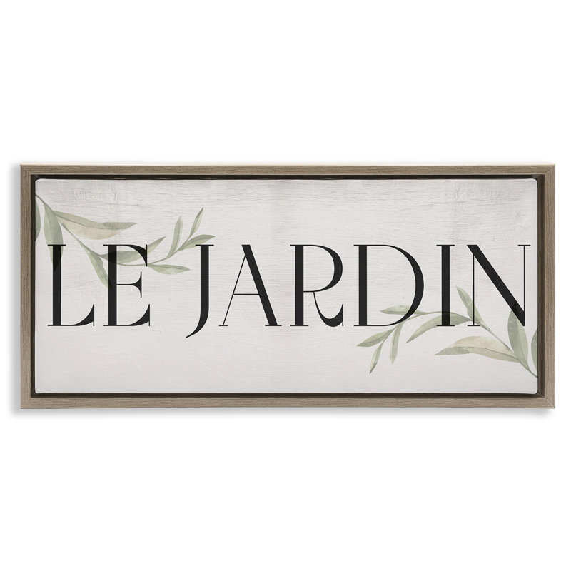  «French Garden», art mural encadré par Daphne Polselli, H 14 po x l 31 po, Cadre flottant orme Montalcino