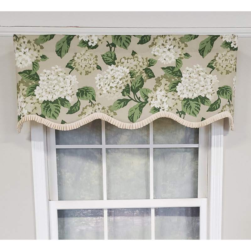 Summerwind Provance Cotton Blend Floral Scalloped Window Valance, Taupe