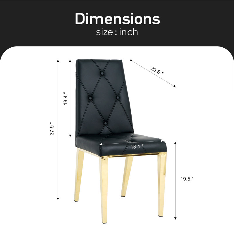 Chaise parsons Kimayah, Noir, Or