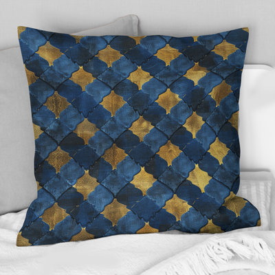 Coussin bleu marine Glam Houndstooth - Glam