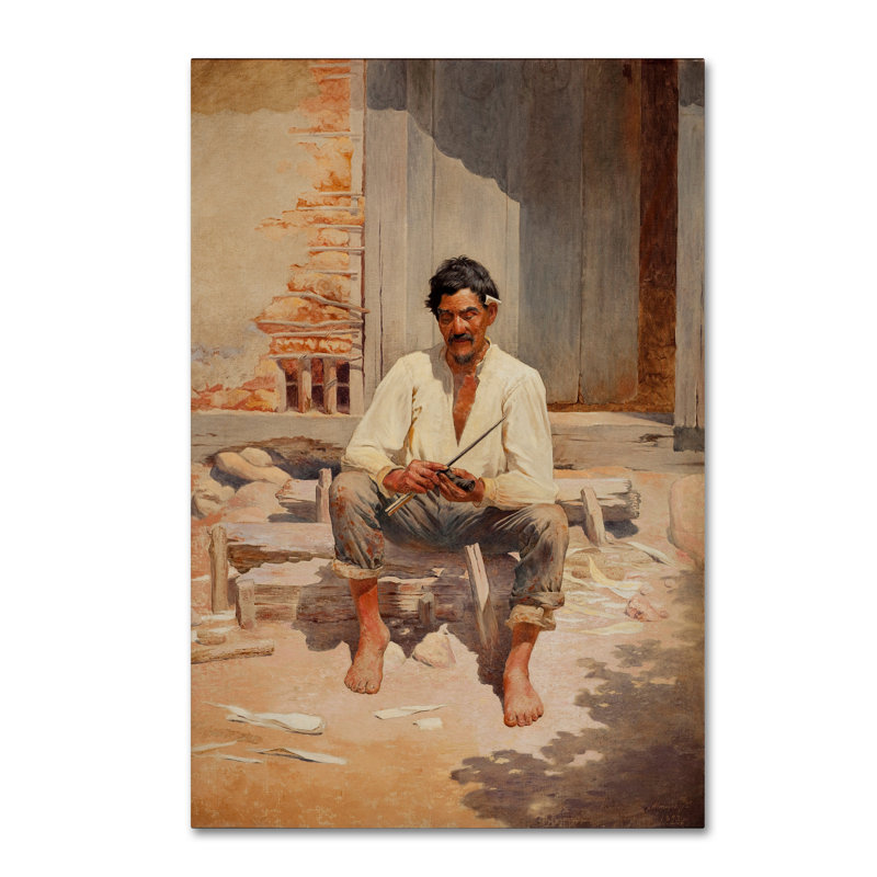 « coupage du tabac », reproduction sur toile tendue, H 24 po x l 16 po